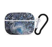 Crystal Peacock AirPod Pro Case, Anti Scratch Hard PC Cover with Keychain, AirPod Pro 2nd/1st Case Accessories for Women Men, White-Style