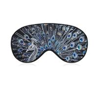 Crystal Peacock Eye Mask for Women & Men, Breathable & Adjustable Eye Cover, Ultra Soft Sleep Mask, Lightweight Travel Blindfold for Airplane, Nap, Night Sleeping