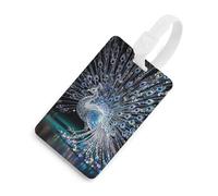 Crystal Peacock Luggage Tags Durable TPU Suitcase Tag with Info Card, Scratch-Resistant Bag Tags for Suitcases, Travel Bags & Backpacks, Easy to Identify, White-style, One Size, classic