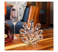 Crystal Peacocks Ornament Crafts Birthday Wedding Gift Home Decoration Glass Animal Peacock Sculpture Decoration Statue Figurine ?Wealth gifts