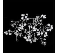 Crystal Pearl Bridal Headband Hairpin Headband Bridesmaid Diamond Hair Vine Wedding Headdress (Silver 1)
