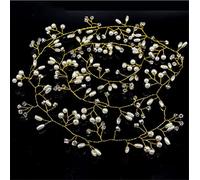 Crystal Pearl Bridal Headdress Hairband Hairpin Headband Bridesmaid Diamond Hair Vine Wedding Headdress (Gold 2)