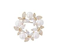 Crystal Pearl Flower Brooches Pins Fashion Pearl Rhinestone Floral Brooch for Bride, Prom, Bridal Wreath Brooch Scarf Buckle Pin Empty Holder Accessories Wedding Corsage Jewelry Gift