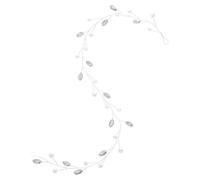 Crystal Pearl Hair Vine Headband for Bridesmaid Updos and Veils | Silver Alloy Wire Shaping, Chic Elegant Style, Bridal Shower and Photo Shoots, Ribbon Not Included