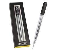 Crystal Pen ballpoint pen with sparkling rhinestones in black, elegant pen in gift box, with international large-capacity refill, black ink, gift idea