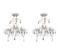 Crystal Pendant Ceiling Lamp Chandelier Hanging Light Elegant White vidaXL