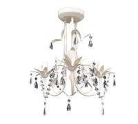 Crystal Pendant Ceiling Lamp Chandelier Hanging Light Elegant White vidaXL