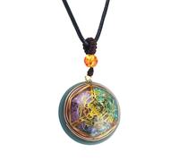 Crystal Pendant Chain - Metaphysical Guard Ornament, Serenity Stone Locket, Mind Harmony Adornment, Positive Vibration Accessory | Stylish Spiritual Gift For Travel Seaside journeys Relaxation Practic