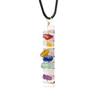 Crystal Pendant - Colorful Necklace Stone - Natural Energy Gems Handmade Wire Wrapped Necklace for Youth Meditation Yoga Daily Wedding Party