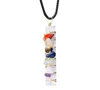 Crystal Pendant - Colorful Necklace Stone - Wire Wrapped Necklace Natural Gems Handmade Fashion Accessory for Men Yoga Daily Formal Occasion