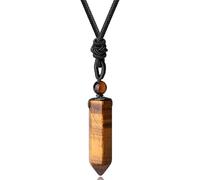 Crystal Pendant - Healing Necklaces for Men & Women - Energy Protection Gemstone - Adjustable Cord Handcrafted Crystal Jewellery for Positive Energy (Tiger Eye)