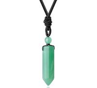 Crystal Pendant - Healing Necklaces for Men & Women - Energy Protection Gemstone - Adjustable Cord Handcrafted Crystal Jewellery for Positive Energy (Green Aventurine)