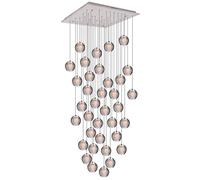 Crystal Pendant Light LED Chandelier Meteor Hanging Lights lamp Romantic Star Ceiling Light Adjustable for Villa Stairs Living Room Dining Room Bedroom 36 Lights Square Comfortable anniversary