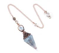 Crystal Pendulum Necklace, Reiki Healing Stone, Divination, Spiritual Rituals, WitchcraftSupplies,spiritual crystals (Aquamarine)