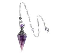 Crystal Pendulum Pendant | Hexagonal Crystal Pendulum | Chackra Crystal Pendulum | Thread Pointed Pendulum Crystal, Chakra Crystal Pendulum, Dowsing Divination Healing Spiritual Resin