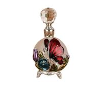 Crystal Perfume Bottles,25ml Retro Perfume Glass Bottle,Antique Butterfly Perfume Bottle,Essential Oil Bottle,Oil Dispenser Bottle(Red)