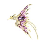 Crystal Phoenix Bird Brooch Ladies Men Five Color Enamel Flying Beauty Bird Banquet Office Brooch