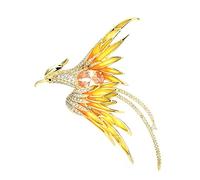 Crystal Phoenix Bird Brooch Ladies Men Five Color Enamel Flying Beauty Bird Banquet Office Brooch,Blackoblue Exorcist1 1 Pcs