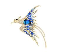 Crystal Phoenix Bird Brooch Ladies Men Five Color Enamel Flying Beauty Bird Banquet Office Brooch (Whiteostyle 1 pcs) (Whiteostyle 1 pcs)