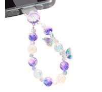 Crystal Phone Wrist Strap Beaded Butterfly Crystal Bracelet Keychain