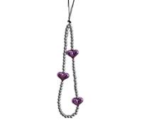 Crystal Pink Heart Keychain Phone Strap Round Beaded Heart Phone Strap Backpack Pendant Phone Chain Sweet Decoration Colorful Heart Beads Keychain