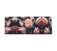 Crystal Pink Tulips Printing Extra Large Mouse Pad 12x31.5in for Office, Gaming, and Learning - Durable, Comfortable, and Environmentally Friendly