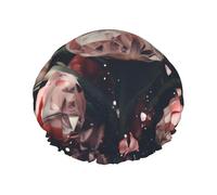 Crystal Pink Tulips Women's shower cap, waterproof, reusable, with washable elastic cord, suitable for long hair and braids, ideal for showering.