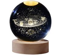 Crystal Planet Night Light 3d Engraved Solar System Crystal Ball with Led Light Home Desktop Decoration