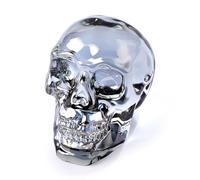 Crystal Plating Black Skull Head Figurines, Day of The Dead Decor - Skull Lovers Gifts for Women, Glass Skull Head Art Halloween Ornament with Gifts Box 2.8''
