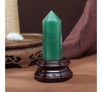 Crystal Point Magic Wand Amethyst Rose Quartz Hexagonal Column Ornaments with Wooden Base (Color :) Gemstone Stone