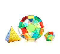 Crystal Polydron - Multicoloured Light Play Indoor Maths Construction Play Toy - Age 4 + - 164 Pieces