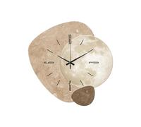 Crystal Porcelain Decorative Clock,Wall-Mounted Clock with LED Light,Modern Wall Decor Creative Landscape Walls Hanging Mural for Living Room, Bedroom(A,40cm/15.7in)