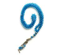 Crystal Prayer Misbah Rosary Islamic Tasbeen Beads Counter Spiritual (Sky Blue)