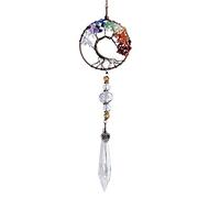 Crystal Prism Pendant Glass Hanging Ornament Life Tree Suncatcher Colorful Hanging Decor Ourdoor Rainbow Maker
