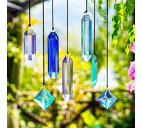 Crystal Prisms Suncatcher For Window Hanging, 7PCS Blue Dreams Sun Catcher
