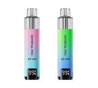 Crystal Pro CP 10K Device, 1000mAh Battery, 0.8Ω Mesh Coil, LED Battery Indicator, Sleek Portable Design, 0mg No Nicotine, Mixed Pack of 2, ( Mr Blue, Pink Lemon)