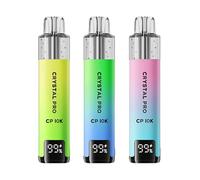Crystal Pro CP 10K Device,1000mAh Battery, LED Battery Indicator, Sleek Portable Design, 0mg No Nicotine, Mixed Pack of 3, ( Lemon Lime, Mr Blue, Pink Lemon)