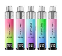 Crystal Pro CP 10K Device, Rechargeable 1000mAh, LED Battery Indicator, 0mg No Nicotine, Mixed Pack of 5, (Blue Razz GB, Blue Sour Raspberry, Blueberry Raspberry, Cherry C, Cherry Ice)