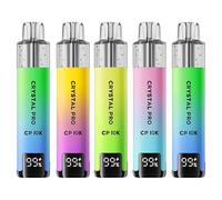 Crystal Pro CP 10K Device, Rechargeable 1000mAh, LED Battery Indicator, 0mg No Nicotine, Mixed Pack of 5, (Mr Blue, Pink Lemon, Strawberry Cherry Cranberry, Strawberry Raspberry Ice, Summer Dream)