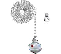 Crystal Pull Cord Handle with 100 cm Light Cord Pull Bead Chain Connector | Colored Replacement Light Pull Chain Extension for Bedroom Bathroom Toilet Ceiling Light Switch Fan Blinds Pull String Ends