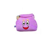 (Crystal Purple) Dora the Explorer Nylon Backpack Preschool Bag & Map Plush Doll