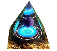 Crystal Pyramid for Positive Energy, Elegant Amethyst Crystal Ball, Orgonite Pyramids for Stress Relief Healing Meditation Attract Wealth Lucky