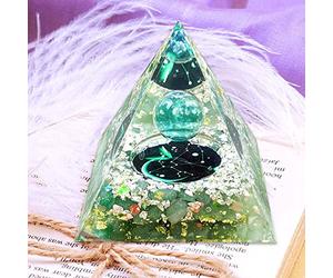 Crystal Pyramid, Green Aventurine Zodiac Sagittarius Orgone Pyramid, Healing Crystal, Postive Energy Orgonite Crystal Healing for Yoga, Meditation, Stress Reduce (Sagittarius)