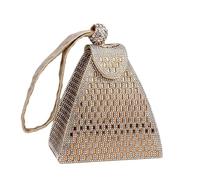 Crystal Pyramid Handbag, Geometric Rhinestone Triangle Handbag, Clutch Bag for Women, Evening Bag for Party, Wedding, Engagement, gold