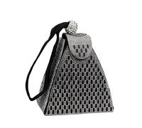 Crystal Pyramid Handbag,Rhinestone Triangle Geometric Clutch Purse for Women, Evening Bags for Party Wedding Engagement, Black