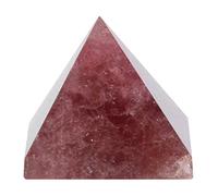 Crystal Quartz Pyramid Energy Healing Tower Home Decoration Ornament Amethyst Paperweight Good Luck Charm Gift for Family Friends Violet Color 3cm Base