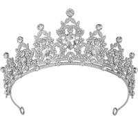Crystal Queen Crowns Rhinestone Princess Tiaras for Womens Girls Silver Tiara and Crown for Women for Women Bride Wedding Hair Accessories Birthday Party Prom Crown