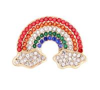 Crystal Rainbow Shape Brooch Pin Sparlking Rainbow Badges Women Girls Winter Fall Sweater Overcoat Decor Pin Shining Rainbow Suit Dress Lape Pin LGBT Gay/Lesbian Pride Jewelry Pin
