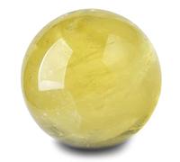 Crystal raw Stone Yellow Ball Feng Shui Home Office Ornaments,55mm