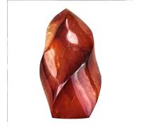 Crystal Red Agate Torch Carnelian Flame Quartz Carving Ornament Gemstone Crafts Home Decor (Size : 420-500g 1pc)